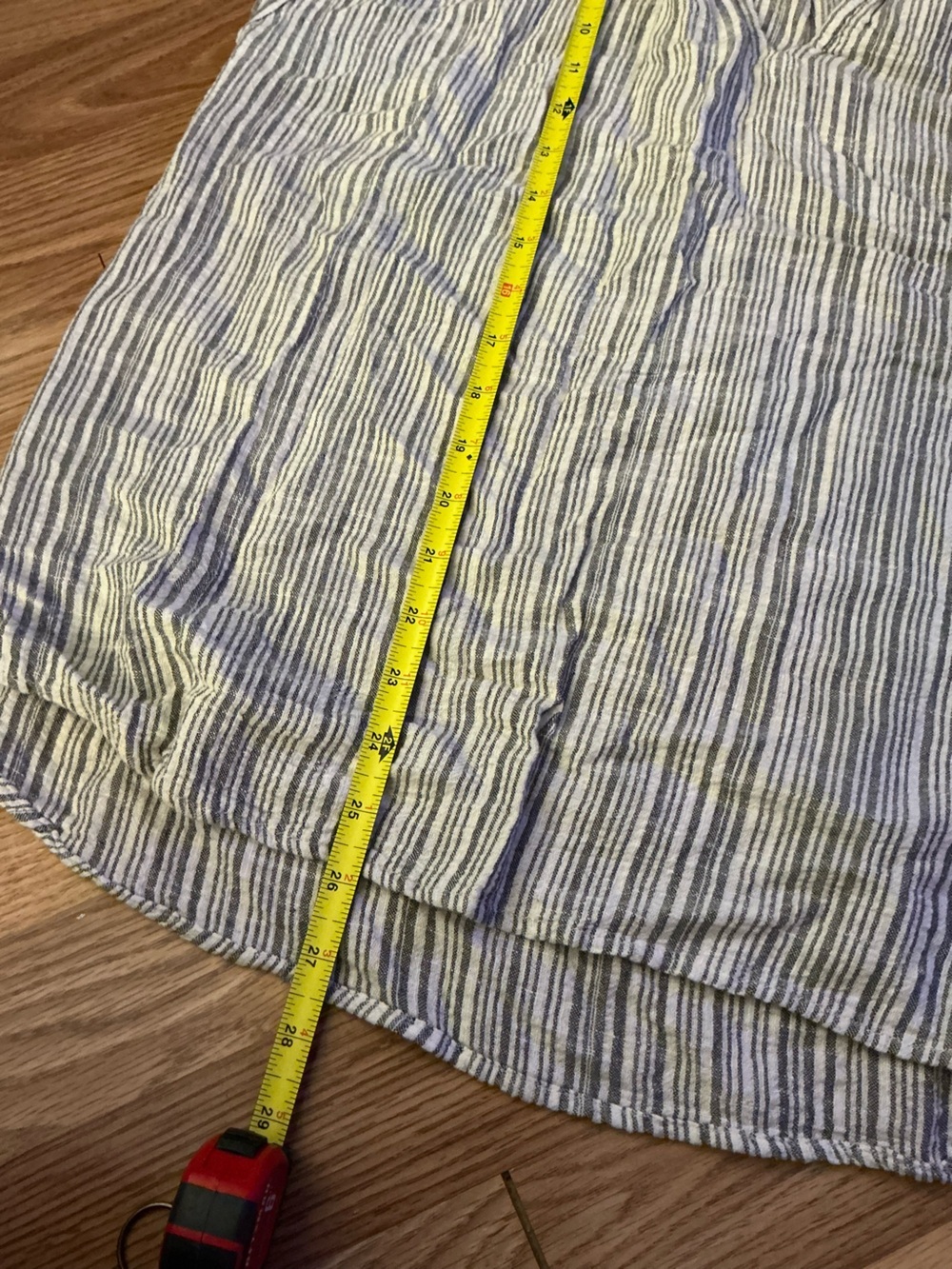 Bella Dahl Gray Striped Cap-Sleeve V-Neck Top Size Large - Picture 6 of 8